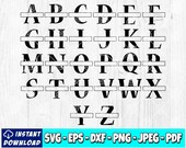 Split Monogram Letter SVG: Frame Alphabet Cut File (Digital Download)