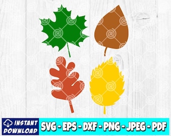 Autumn Leaves SVG: Thanksgiving Foliage Clipart (Digital Files)