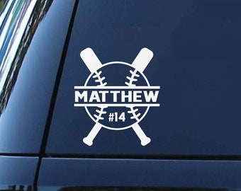 Custom Baseball Decal | Baseball Bat | Personalized Baseball Decal | Baseball Car Decal | Personalized Decal | Custom Name | Kids Baseball