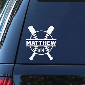 Custom Baseball Decal | Baseball Bat | Personalized Baseball Decal | Baseball Car Decal | Personalized Decal | Custom Name | Kids Baseball