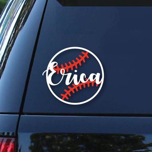 Baseball Decal With Custom Word | Personalized Baseball Decal | Baseball Car Decal | Personalized Decal | Custom Name | Kids Baseball