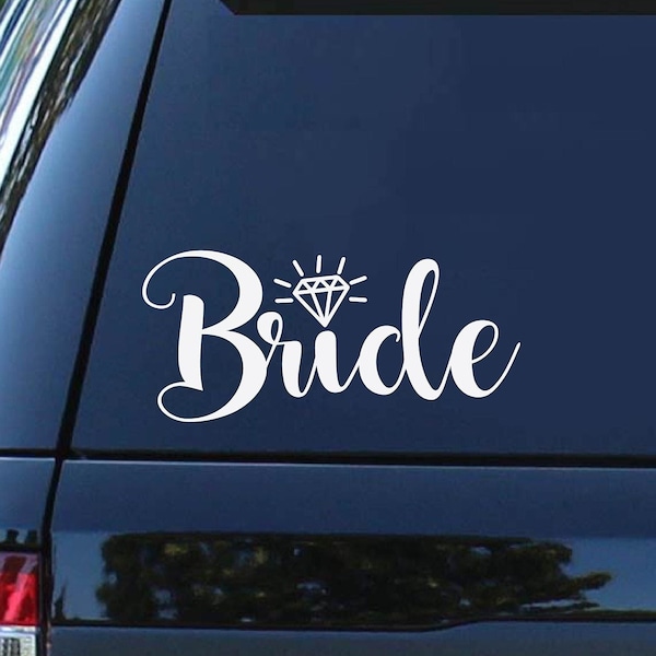 Bride Decal | Bridal Shower Decal | Bride Car Decal | Bachelorette Party | Engagement Ring | Bride And Groom | To Be Married | Wedding Decal