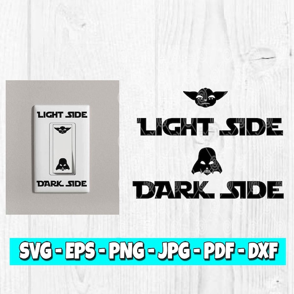 Light Side & Dark Side SVG | Star Wars | Light Switch svg | Funny svg | Adult Humor | Yoda svg | Darth Vader svg | Cut File
