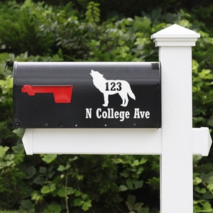 Custom Wolf Mailbox Decal | Custom Name & Address |  Wolf Decal | Personalized Mailbox | Mailbox Numbers | Street Address | Home Decor