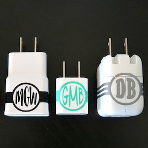 Charger Decal | iPhone Charger | Android Charger |  Custom Decal | Cell Phone Charger | Phone Charger Decal | Monogram Decal