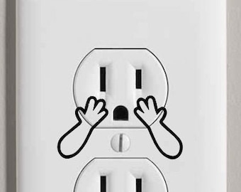 Arm and Hand Outlet Decals (12 qty) | Removable Vinyl | Funny Home Décor | Home Décor Ideas | Funny Gift Ideas | Housewarming Gift