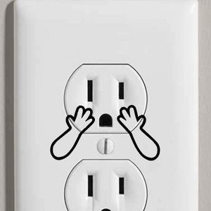 Arm and Hand Outlet Decals (12 qty) | Removable Vinyl | Funny Home Décor | Home Décor Ideas | Funny Gift Ideas | Housewarming Gift