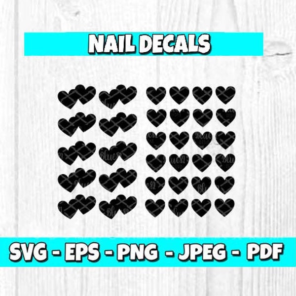 Hearts SVG | Nail Decal svg | Nail Art svg | Heart Nail svg | Clipart | Cut File | Cricut File | Digital | Svg Files