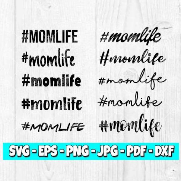 Mom Life SVG | #momlife svg | #Mom Life Bundled | Hashtag | Clipart | Silhouettes File | Cricut File | Cut File | Digital