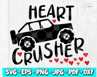 Heart Crusher SVG | Valentine svg | Jeep svg | Monster Truck svg | Love svg | Valentine's Day | Vday svg | Kids svg | Digital