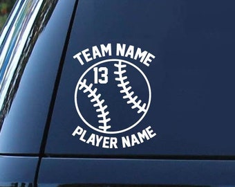 Baseball Player Decal | Personalized Baseball Decal | Team Car Decal | Personalized Car Decal | Custom Name | Car Decal | Truck Decal