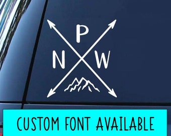 PNW Mountain Car Decal: Pacific Northwest Vinyl Sticker