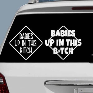 Babys Up In This B*tch Vinyl Autoaufkleber - Baby On Board