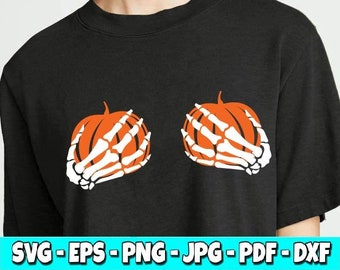 Skeleton Hands and Pumpkins | Happy Halloween | Hand Bra | Skeleton svg | Skeleton Hands svg| Adult Humor | Funny Halloween | 99DIS