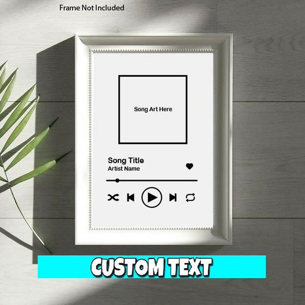 Music Player Decal | Song Art | Spotify Glass Art | Glass Art | Play Buttons | Media Player | Music Track (Song Art Not Included)