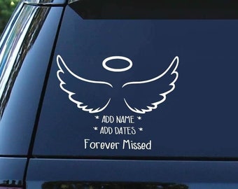Angel Wings Decal | Mourning | Grief | Death | Loved One | Religious | Faith | Religion | Car Decal