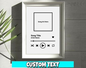 Music Player Decal | Song Art | Spotify Glass Art | Glass Art | Play Buttons | Media Player | Music Track (Song Art Not Included)