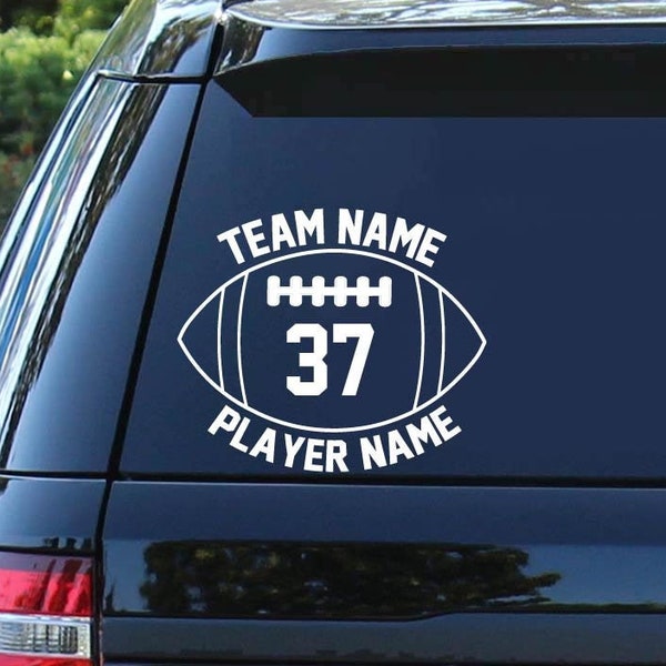 Football Player Decal | Personalized Football Decal | Team Car Decal | Personalized Car Decal | Custom Name | Car Decal | Truck Decal