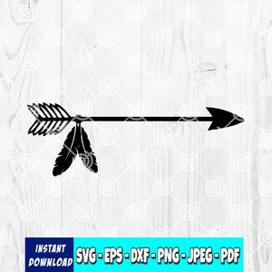 Arrow With Feather SVG | Feathers svg | Feather With Arrow | Gypsy Arrow | Digital | Cricut File | Cut File | Silhouette File