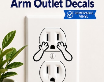 Funny Arm & Hand Outlet Decals, Removable Vinyl Outlet Stickers, Cute Light Switch Wall Outlet Decals, Funny Home Decor, Gift Idea
