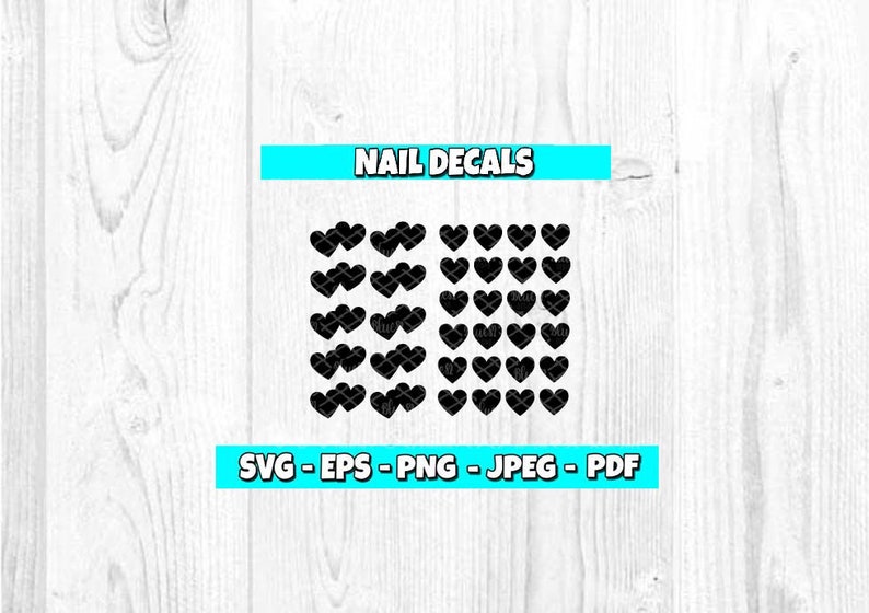 Hearts SVG | Nail Decal svg | Nail Art svg | Heart Nail svg | Clipart | Cut File | Cricut File | Digital | eps | png | jpeg | pdf 