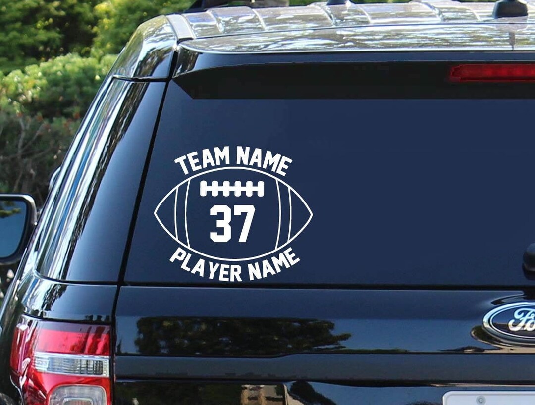 Football Player Decal Personalized Football Decal Team Car Decal