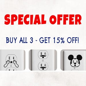 Mustache Outlet Decals: Funny Home Decor, Removable Vinyl (24 qty) image 3