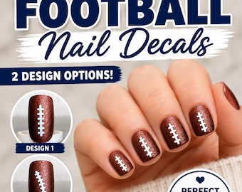 Football Nail Decals, Football Laces Nail Stickers, Game Day Nail Art, Football Nail Designs, Sports Nails, Football Mom Gift