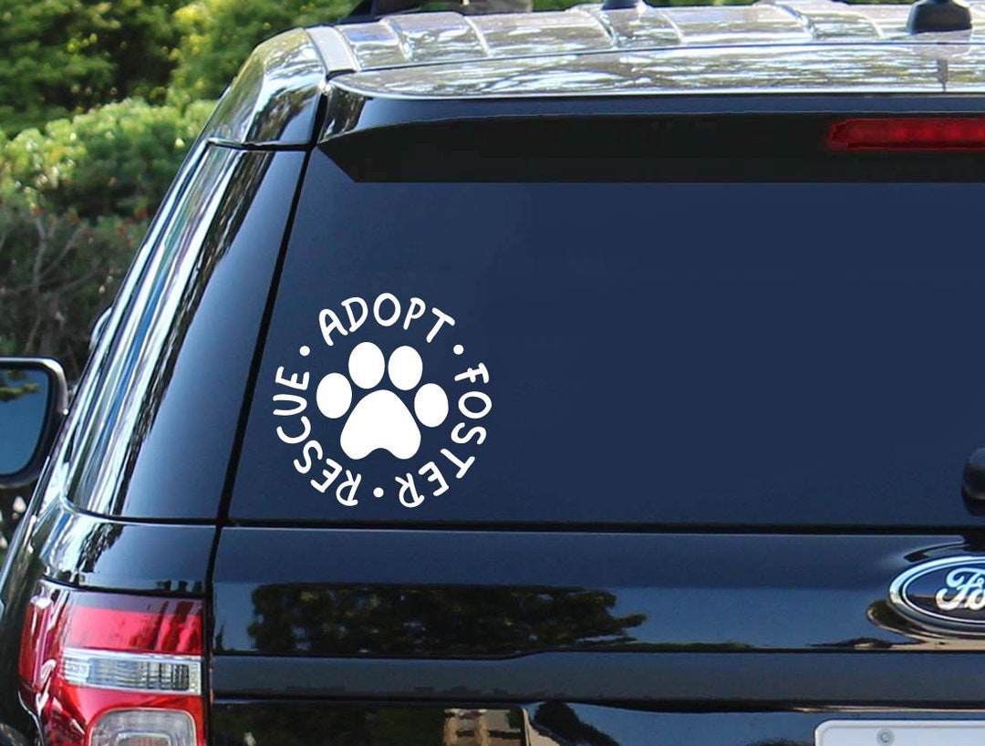 Adopt Rescue Foster Paw Print Decal - Car, Laptop Sticker - Etsy