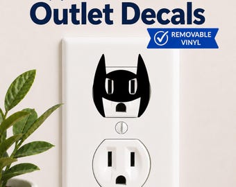 Bat Face Outlet Decals, Funny Outlet Decor, Removable Vinyl Outlet Stickers, Halloween Home Decor, Light Switch Decals, Gag Gift