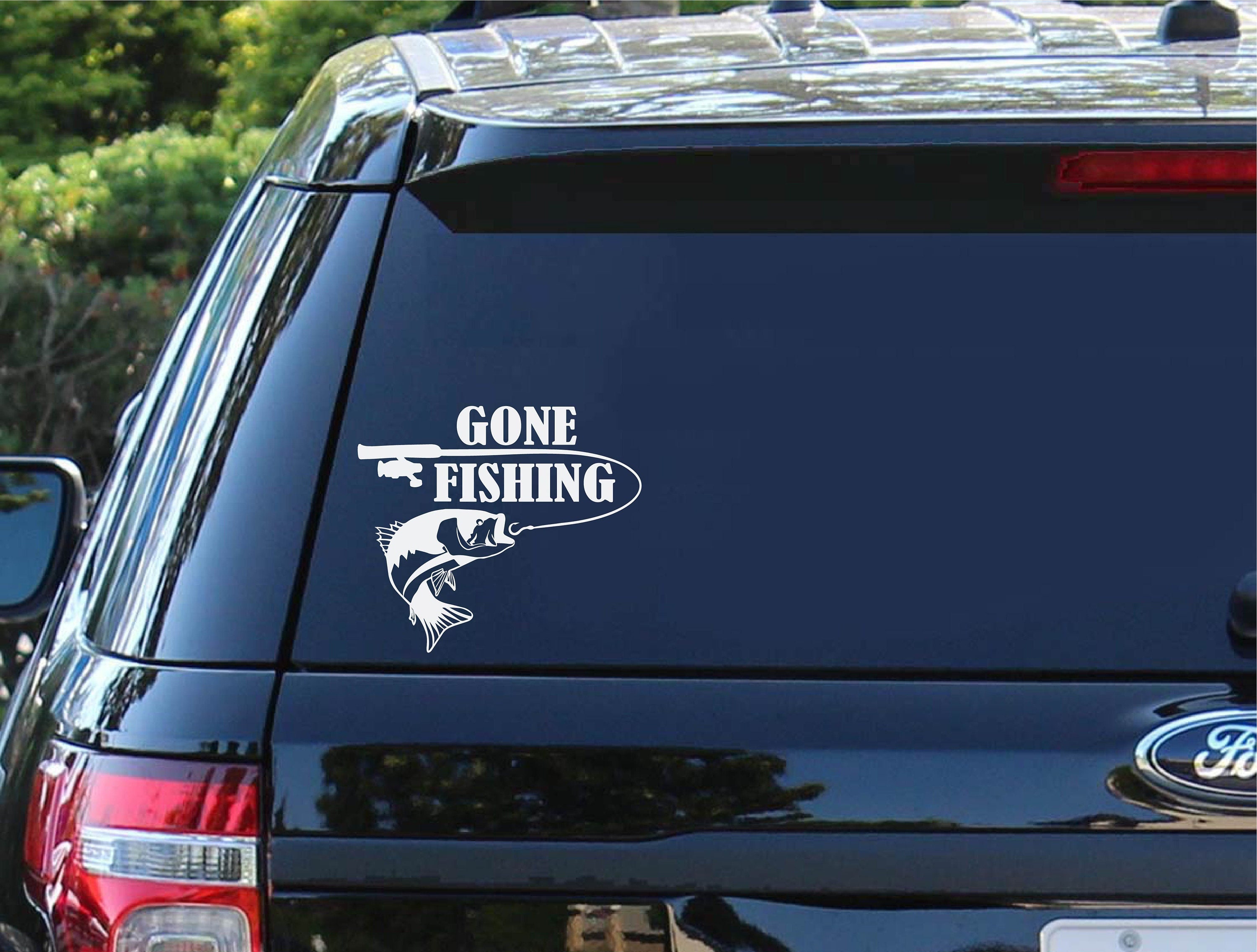 Gone Fishing Decal Fish Hook Fisherman Decal Fishing Line Fishing Pole  Fishing Car Decal Fathers Day Gift for Dad 