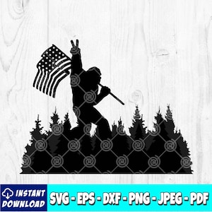 Big Foot Peace Flagge SVG | Hör nicht auf zu glauben | Big Foot Jäger | USA svg | Amerikanische Flagge | Sasquatch svg | Cricut Silhouette | Yeti svg