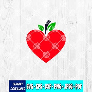 Corazón de manzana SVG / Contorno SVG / Manzana roja SVG / Manzana de maestro / Maestro SVG / Archivo de corte / Siluetas / Archivos Cricut / Archivos SVG / 99DIS