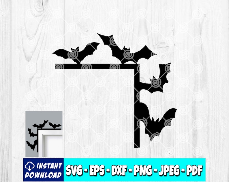 Bats Door Corner SVG | Halloween SVG | Bat Silhouette | Bat Clipart ...