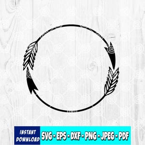 Flechas circulares SVG: Marco tribal, archivo de corte para Cricut y Silhouette (descarga digital)