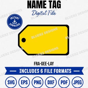 Namnbricka SVG, Game Show SVG, Anpassad namnbricka mall, Personlig namnbricka, Retro Game Show Cut-fil, (Digital nedladdning)