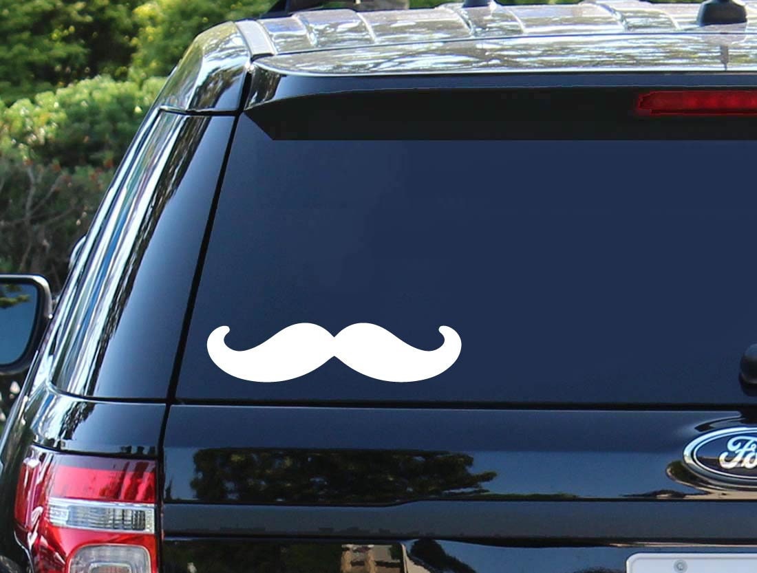 Hairy Automobile Accessories : Mustache Car Decal by Urban Decal