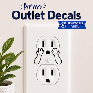 Funny Arm & Hand Outlet Decals, Removable Vinyl Outlet Stickers, Cute Light Switch Wall Outlet Decals, Funny Home Decor, Gift Idea