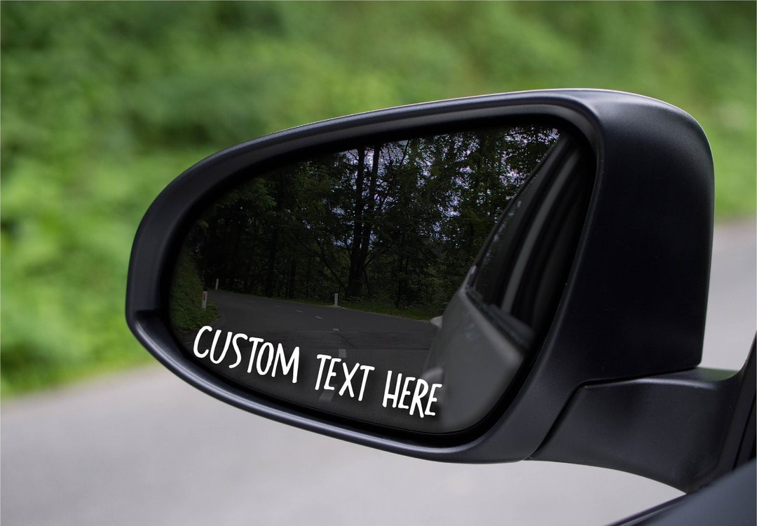 Custom Car Mirror Decal Custom Text Car Accessories Etsy