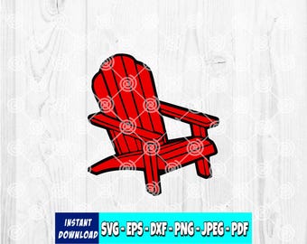 Adirondack Stuhl SVG-Datei: Outdoor Sommer Stuhl Design (Digitaler Download)