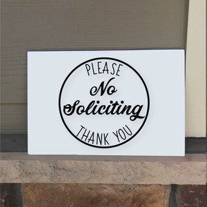 No Soliciting Decal | Front Door Sign | Soliciting Vinyl Decal | Home Decor Decal | No Soliciting Sticker | Front Door Decor | Farmhouse