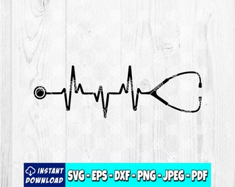 Heartbeat Stethoscope svg | Nurse svg | Doctor svg | EKG Heartbeat | Stethoscope svg | Lifeline svg | RN svg | 99DIS