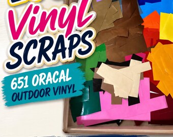 Adhesive Vinyl Scrap Box, 100+ Oracal 651 Vinyl Pieces, Outdoor Permanent Vinyl Scraps, Cricut Supplies, Vinyl Grab Bag