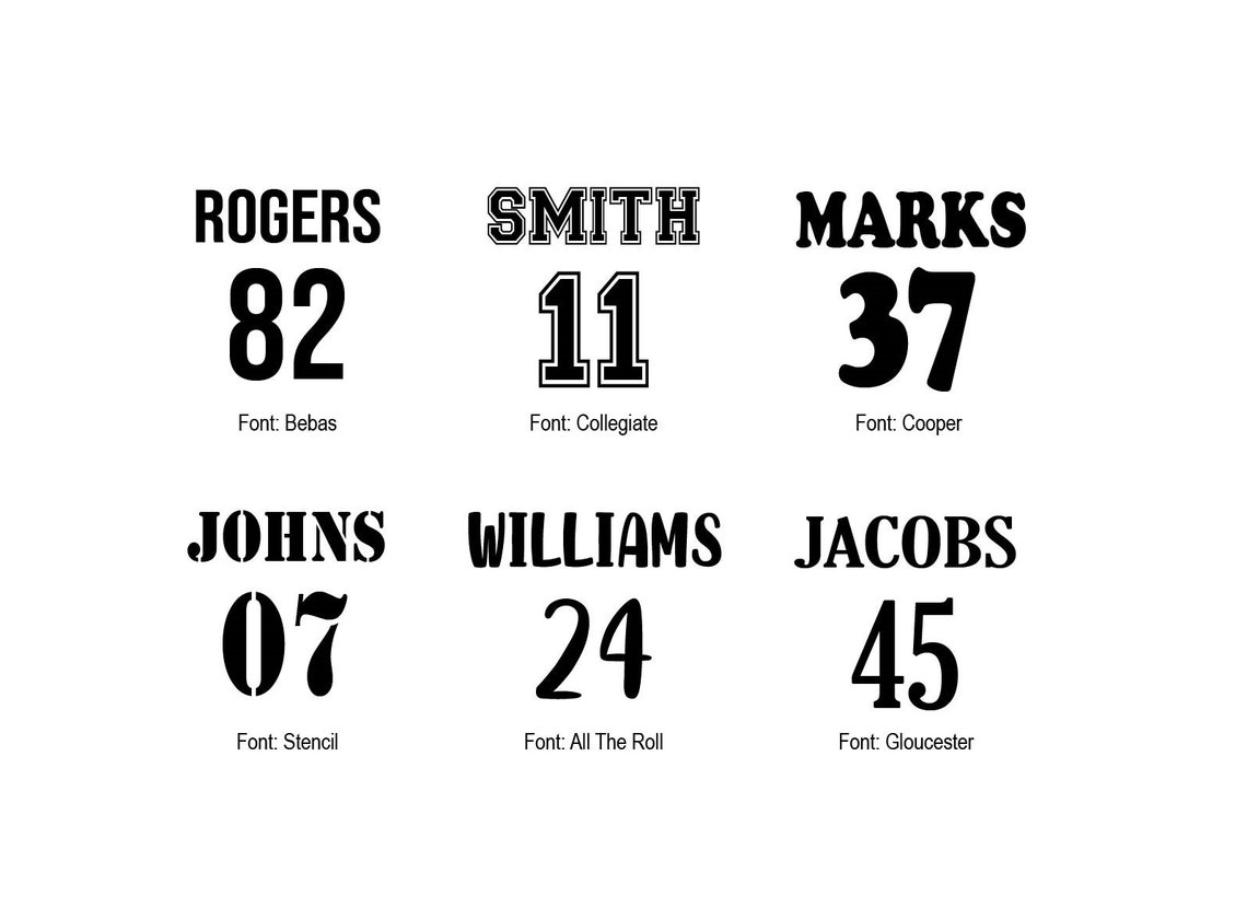 Jersey Name and Number Iron on Jersey Football Name and Etsy