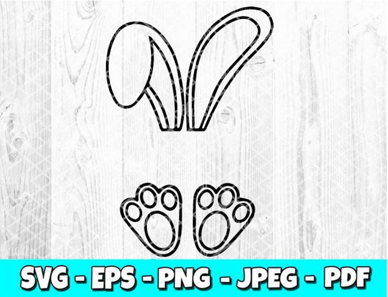 Easter Bunny Ears & Feet Digital Download Bunny SVG | Etsy Canada