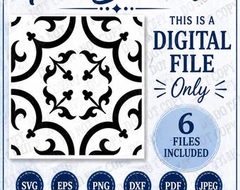 Tile Stencil SVG, Tile Template Digital Download, Floor Stencil Cut File, Tile Pattern, Wall Stencil, DIY Home Decor (Digital Download)