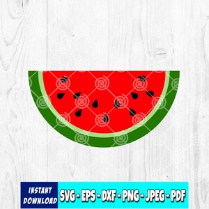 Watermelon SVG: Summer Fruit Clipart, Beach Design (Digital Download)