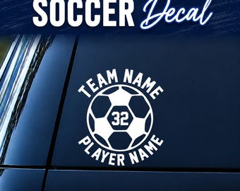 Personalized Soccer Car Decal: Custom Name & Number