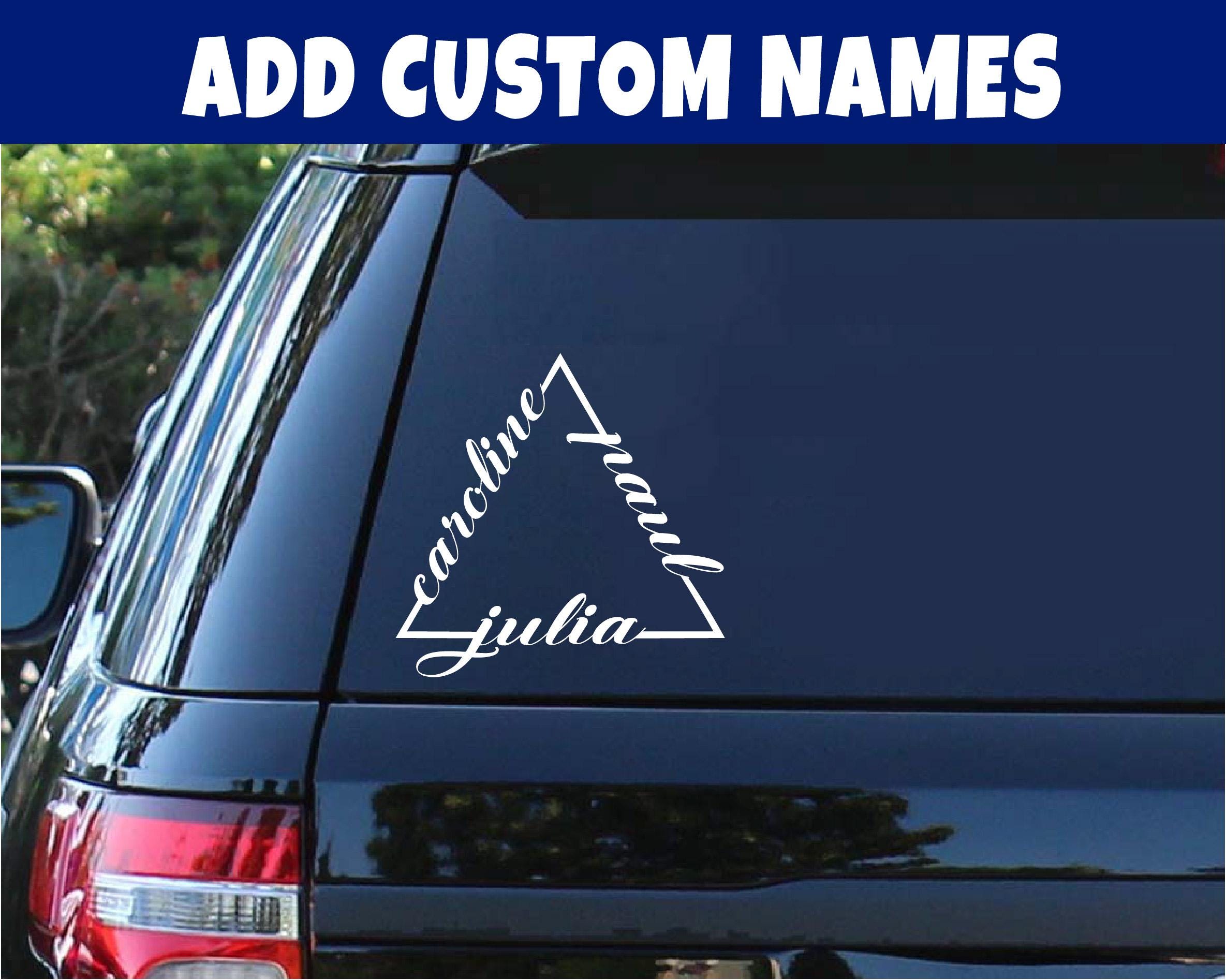 Custom Triangle Name Decal: Personalized Vinyl Car or Laptop Sticker - Etsy