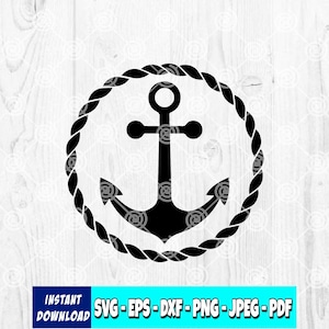 Anchor Rope Circle SVG: Nautical Clipart Vector (Digital File)